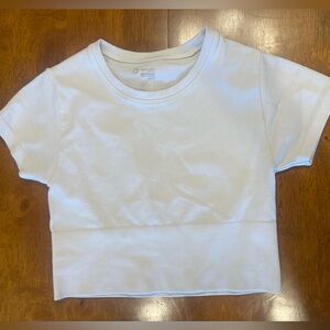 Aerie White Ribbed Crop Top